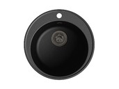 фото Мойка врезная gf-quarz (z08) d=480 мм, цвет черный, кварц