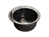 

Мойка врезная Rondo GF-R 52см, глубина 20см, цвет черный, мрамор (+сифон)