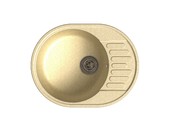 фото Мойка врезная с крылом gf-quarz (z58) 62х48см, цвет бежевый, кварц