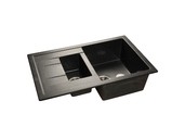 

Мойка врезная с крылом QUADRO 77х50см, цвет черный, мрамор (+сифон)