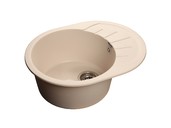 

Мойка врезная с крылом Rondo GF-R580L, глубина 20см, цвет белый, мрамор (+сифон)