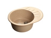 

Мойка врезная с крылом Rondo GF-R580L, глубина 20см, цвет песочный, мрамор (+сифон