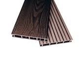 фото Террасный профиль двухсторонний комфорт крупный вельвет с брашингом/текстура дерева венге 25х145х6000 мм (0.87 кв.м.)