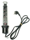 

Выдвижной блок розеток D-60мм., серебристый, 3 розетки EURO + 2USB, 250V, 3.5kW